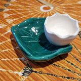 Tortoiseshell egg cup and spoons