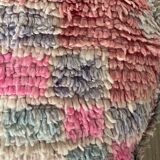 Colorful moroccan pouf berber pouf in round wool handmade bohemian pink