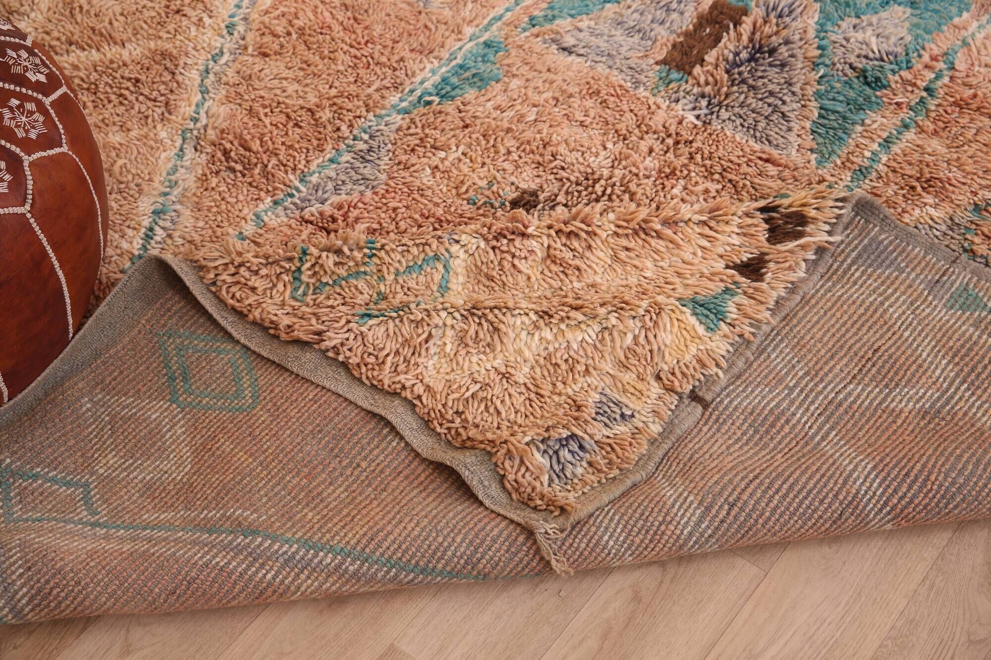 Terracotta Vintage Moroccan Rug 192 x 322 cm, Berber Handmade Wool Rug Boho