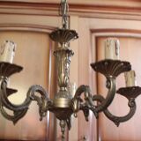 5-branch bronze chandelier
