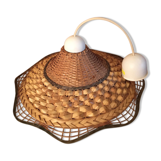 Suspension in rattan and braided wicker