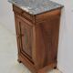 Bedside table in solid walnut with Marble Ste Anne, 1900