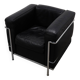 LC2 armchair in black leather – Design Le Corbusier, Pierre Jeanneret & Charlotte Perriand, 60s