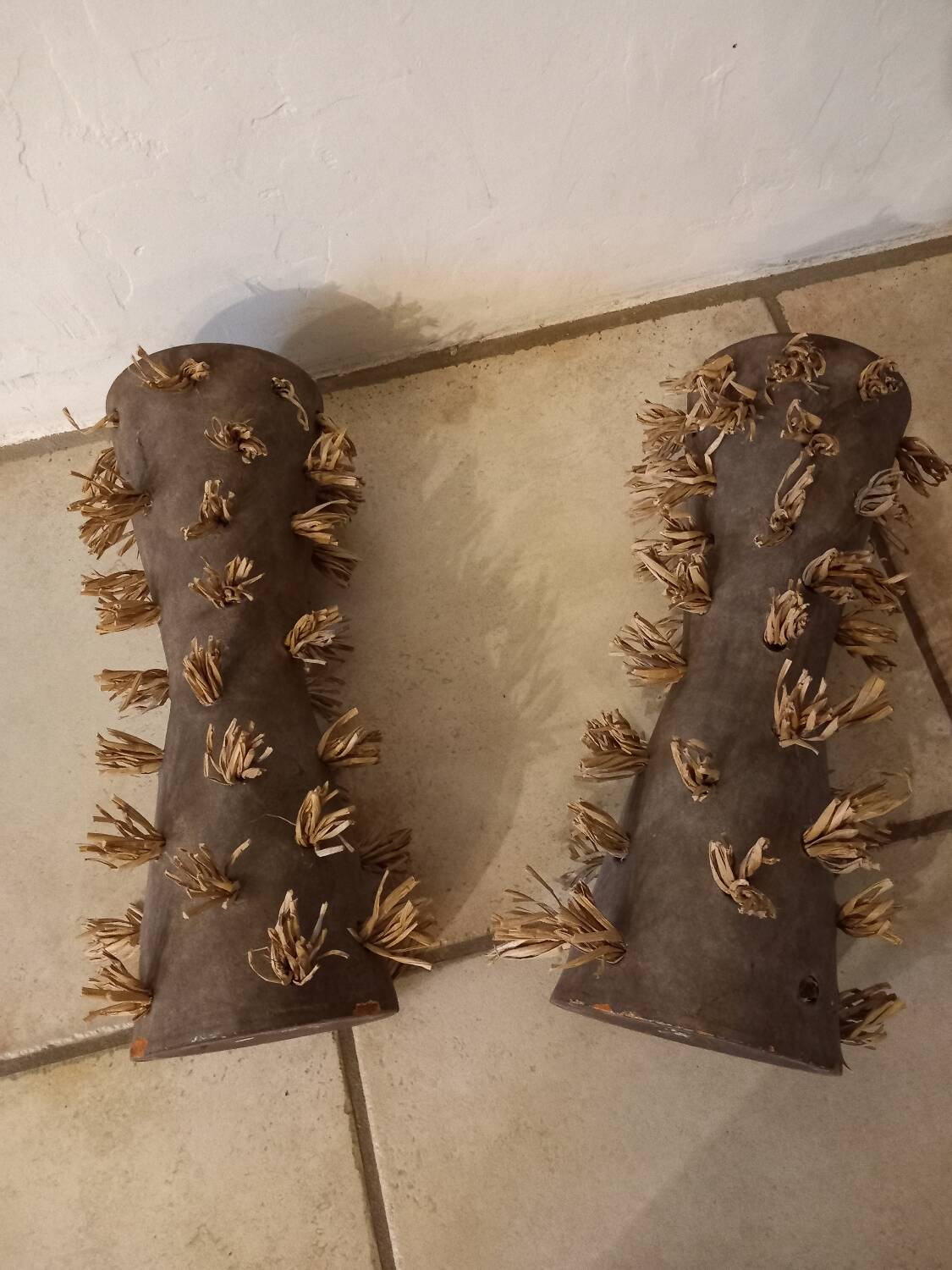 Pair of ethnic style terracotta vases