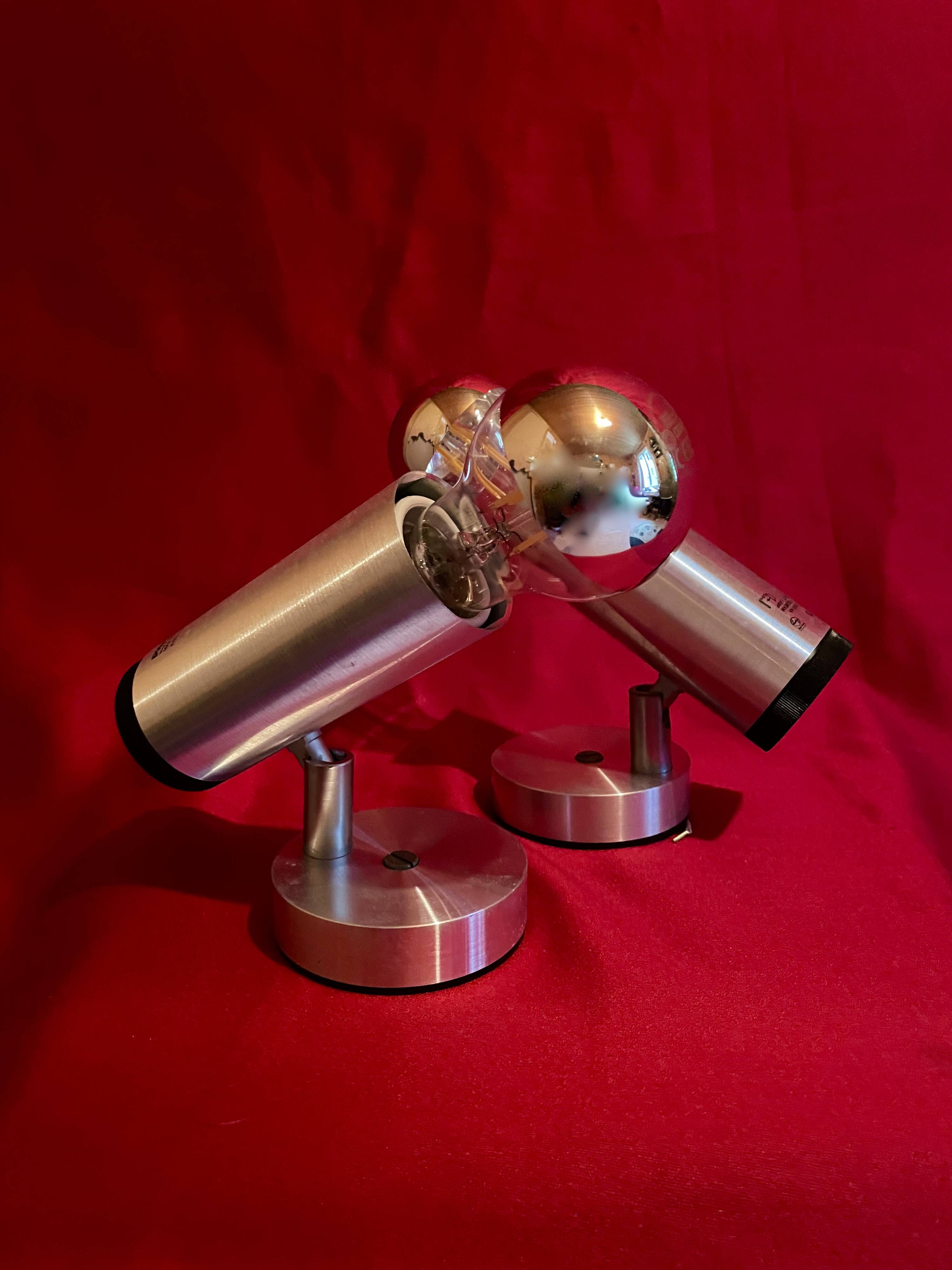 Pair of spotlights, wall lights, "Phillips" Dutch manufacture, from the 70s