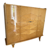 Armoire lingère Vintage Art Déco / Années 50 - Loupe de bois et Miroir