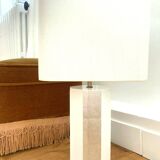 Lampe la Luco finition laquée blanc & or blanc