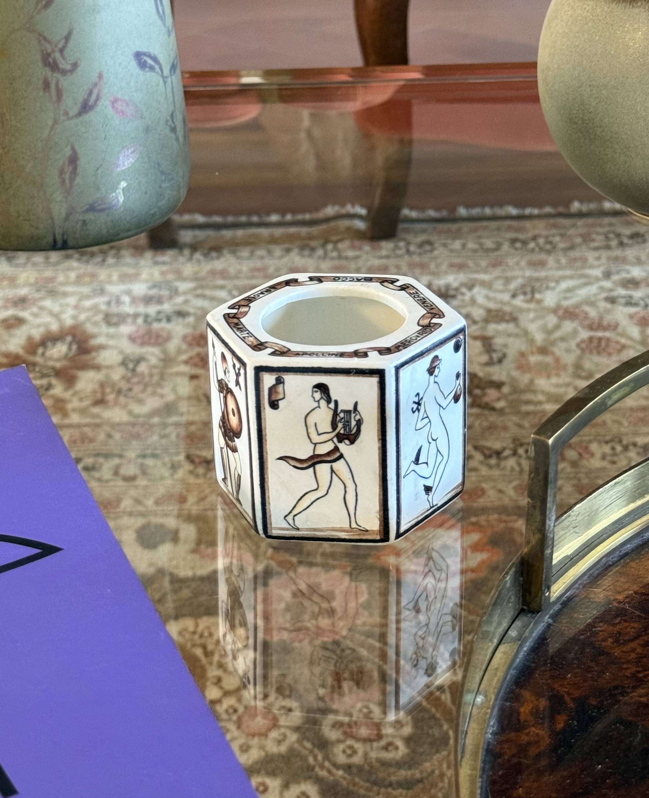 Gio Ponti, "Per scriver classico" ashtray, SC Richard Ginori, Italy 1926