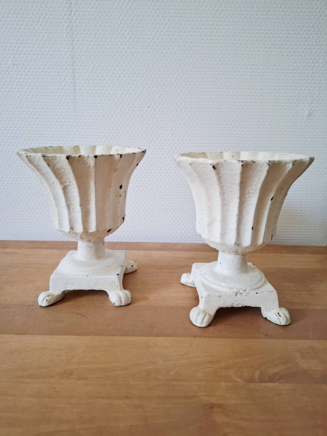 Duo de petits vases medicis en fonte anciens