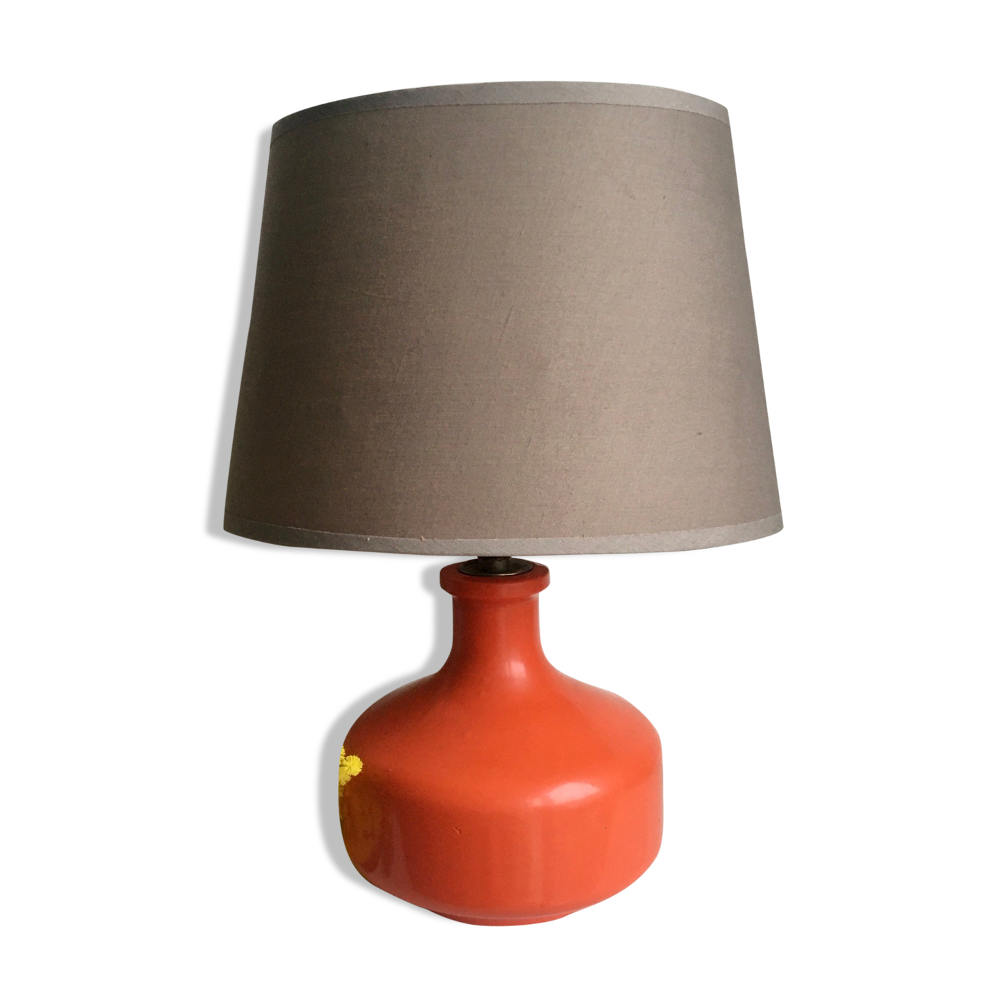 70s painted glass lamp