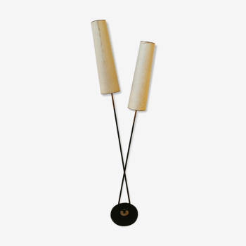 Floor lamp of the 50s with metal and brass foot