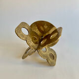 Brutalist bronze candleholder, 1970s