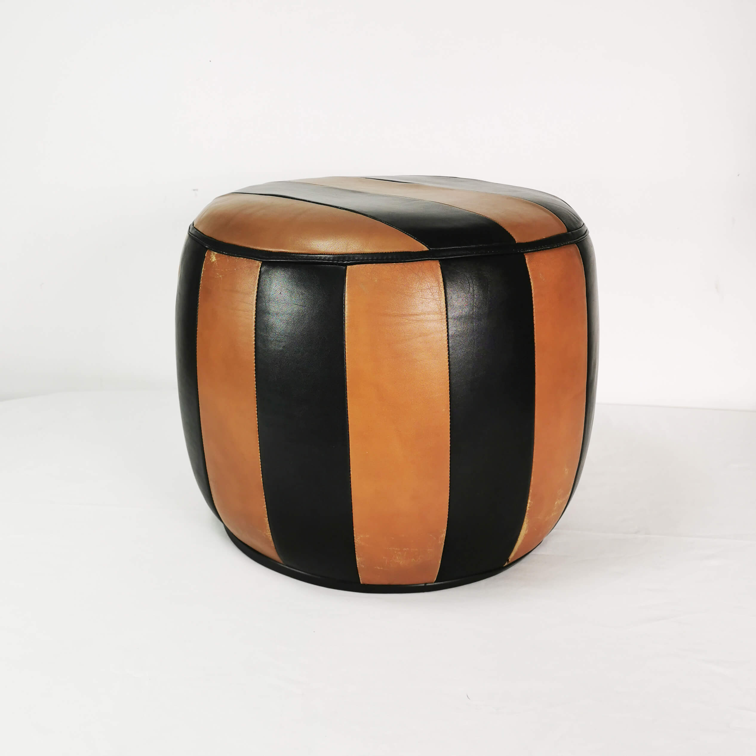 Leather pouf, Germany, 1960s