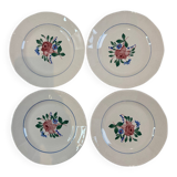 Set of four flat plates Sarreguemines Vosges