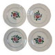 Set of four flat plates Sarreguemines Vosges