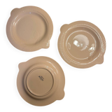 3 assiettes poissons rose digoin sarguemines