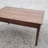 Table de Ferme rustique en chêne massif piètements louis Philippe 19ème -1m40