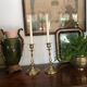 Pair of solid brass candle holders