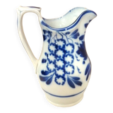 Carafe, antique jug, porcelain with stylised cobalt blue decorations, Art Deco.