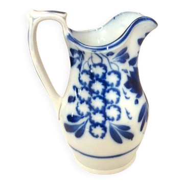 Carafe, antique jug, porcelain with stylised cobalt blue decorations, Art Deco.