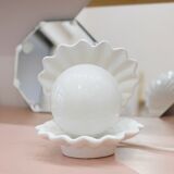 Old shell lamp in ceramic and opaline