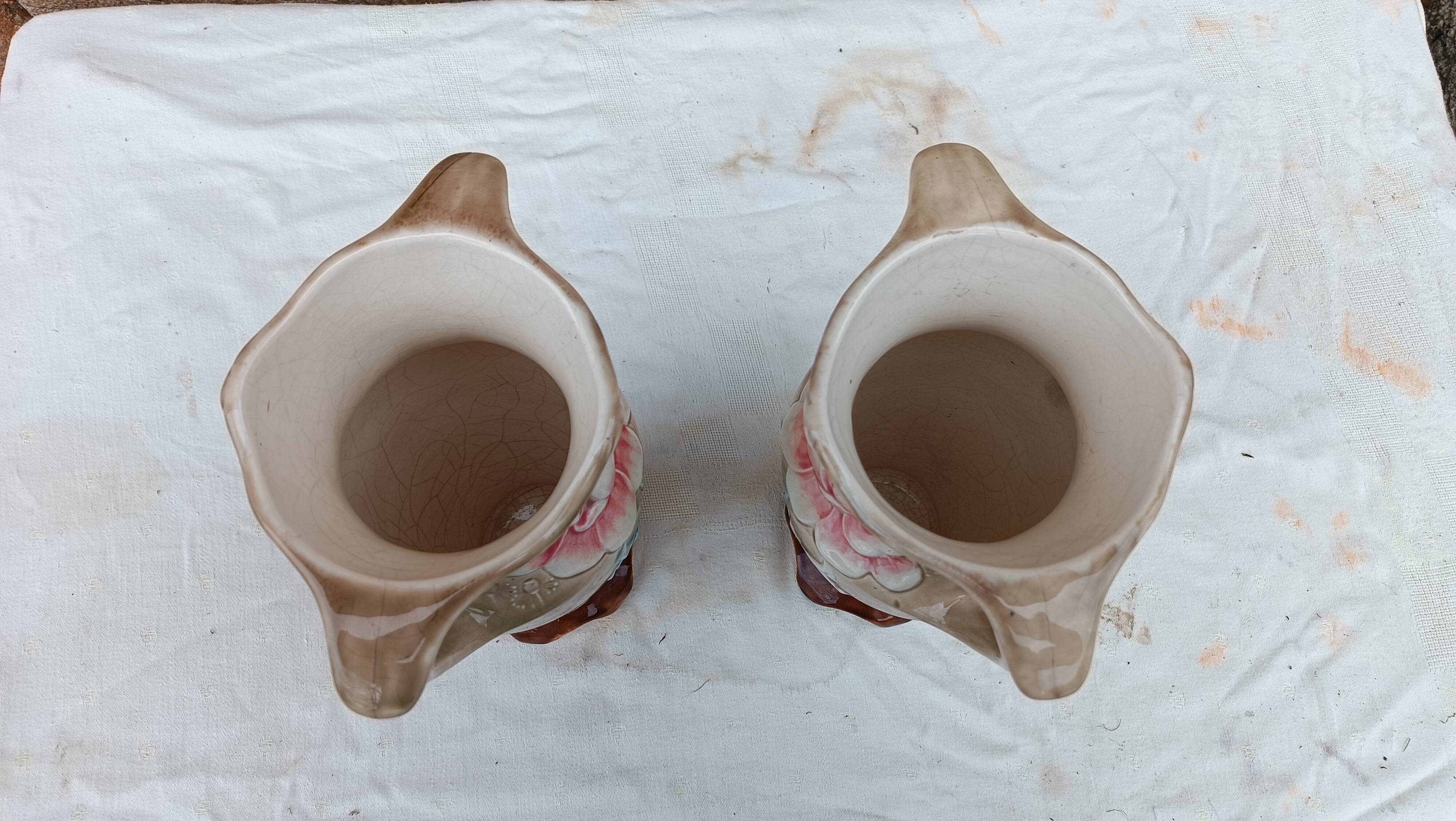 Pair of slipware vases