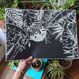 Black and white jungle illustration