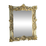 19th century style beveled mirror with garlands of flowers and leaves