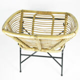 1960s Scandinavian modern rattan bucket armchair, Denmark