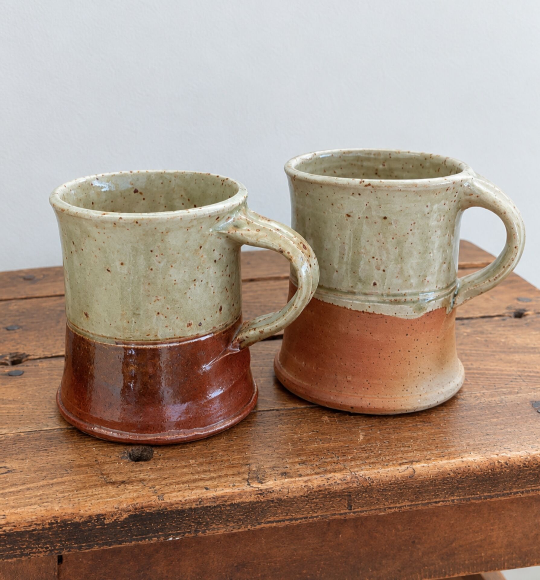 Duo of glazed stoneware cups • Bottani and Dechaud