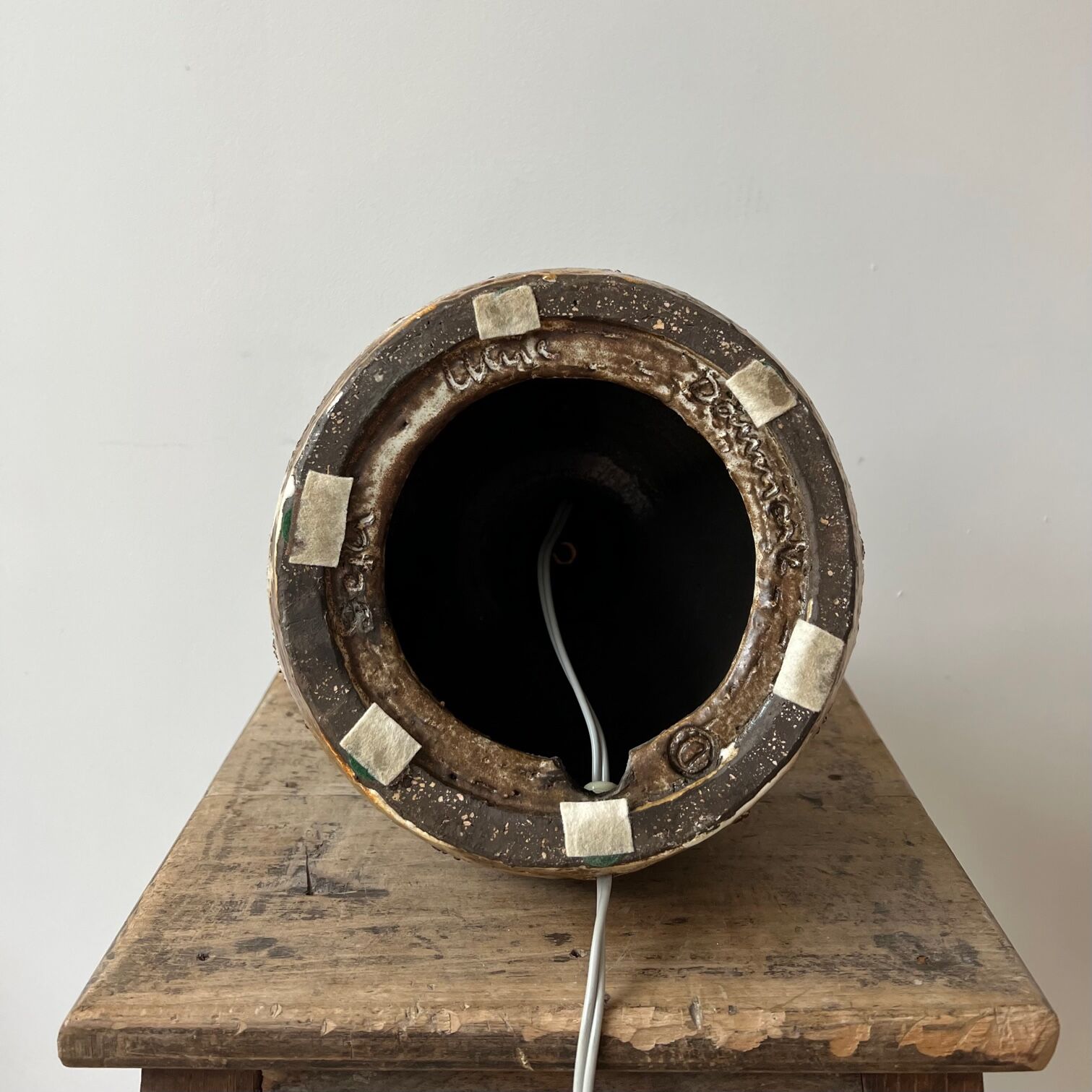 Danish mid-century ceramic table lamp base