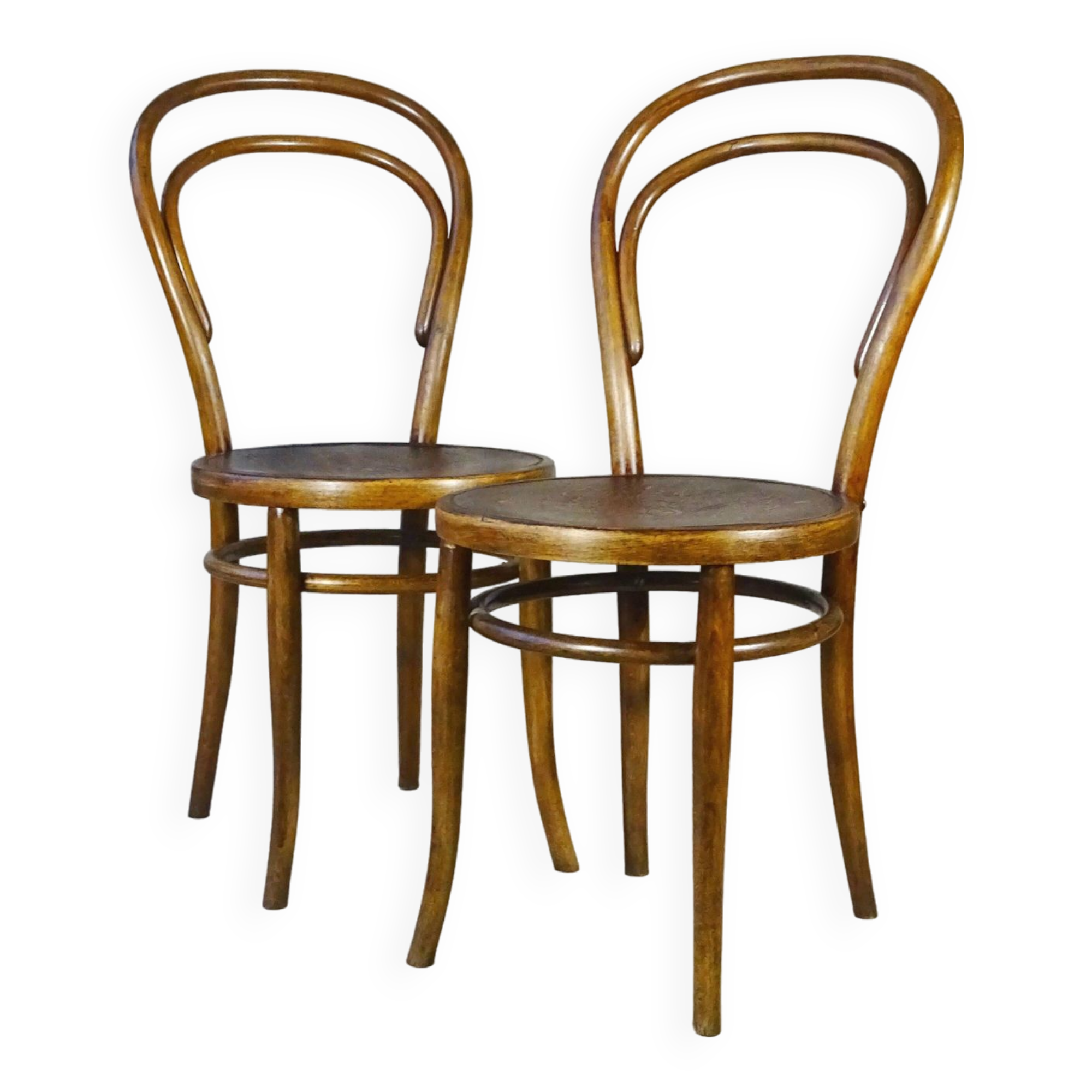 Set of 2 bistro chairs N°14 by Turpe - Germany 1900 -