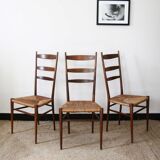 Series of 3 chairs style Gio Ponti