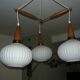 Teak pendant lamp by Louis Kalff 1950s