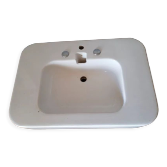 Washbasin design epoch 1970s enamelled ceramic