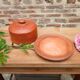 Antique earthenware butter dish