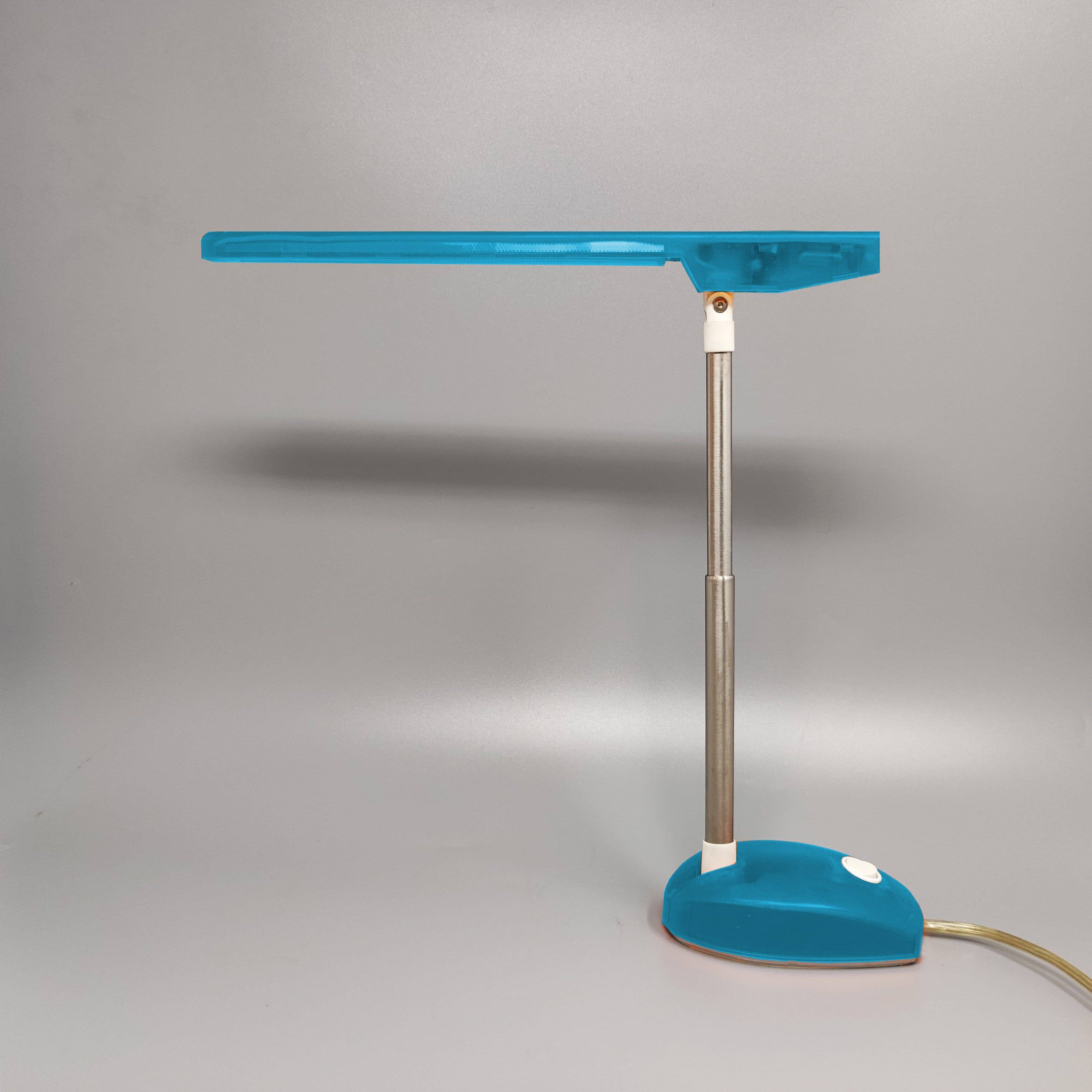 1990s Gorgeous Blue Table Lamp "Microlight" by Ernesto Gismondi for Artemide. Made in Italy