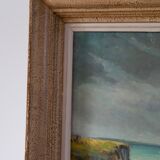 oil painting on panel Seaside in Royan signed 1950