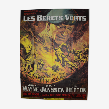 Affiche cinéma "Les Bérets Verts " 1968 John Wayne, Ray Kellogg...