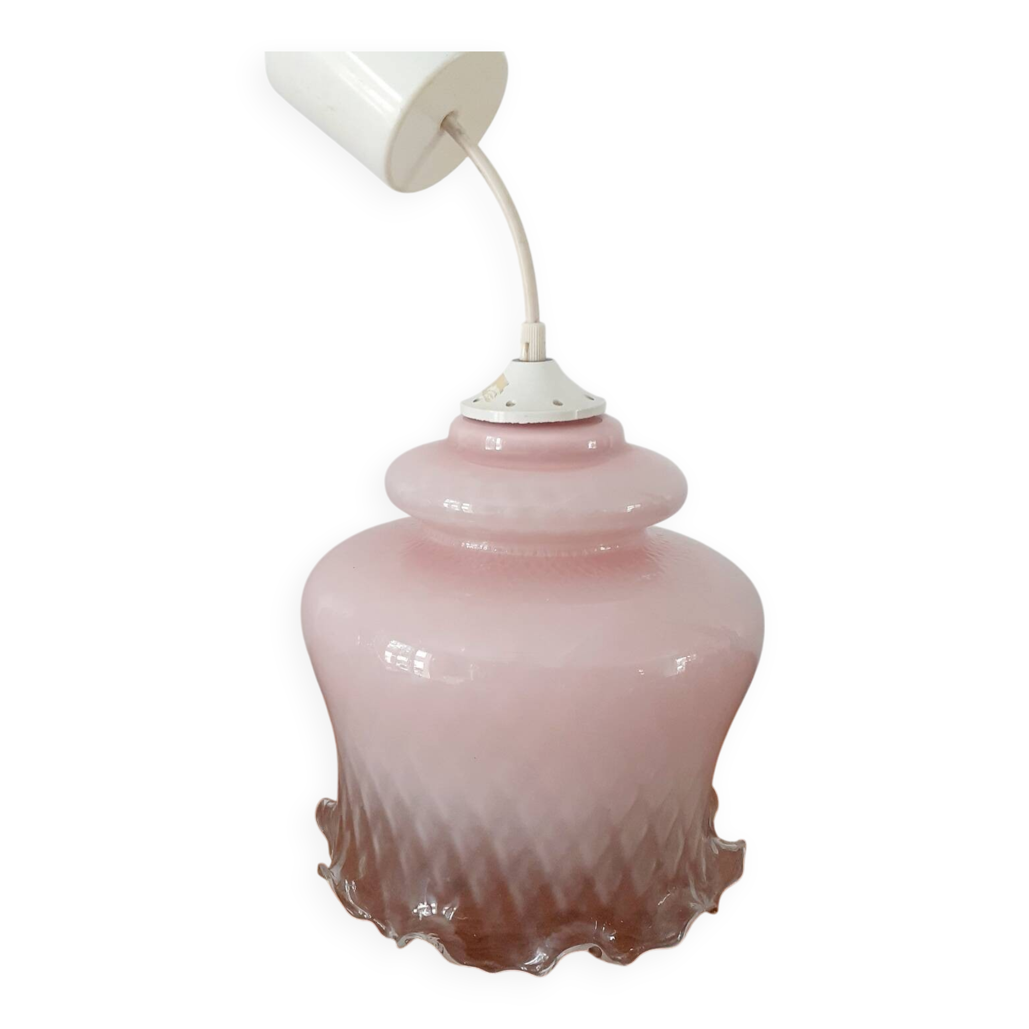 Opaline glass chandelier