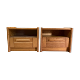 Paire de chevets en pin des années 90 meubles en bois vintage