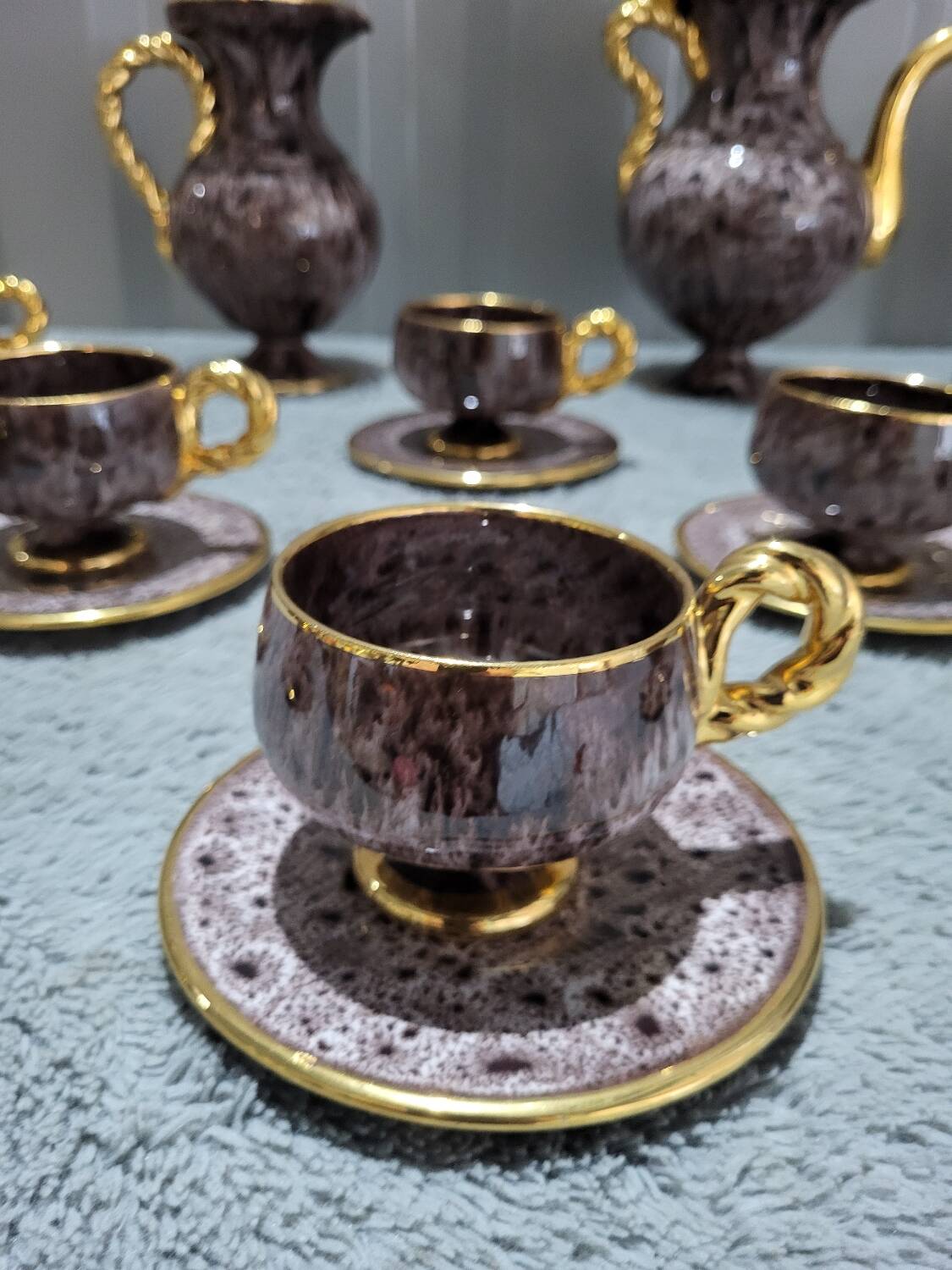 Complete coffee and tea set by Marius Gugie Vallauris Vintage