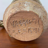 Vallauris stoneware lamp, signed Sesame