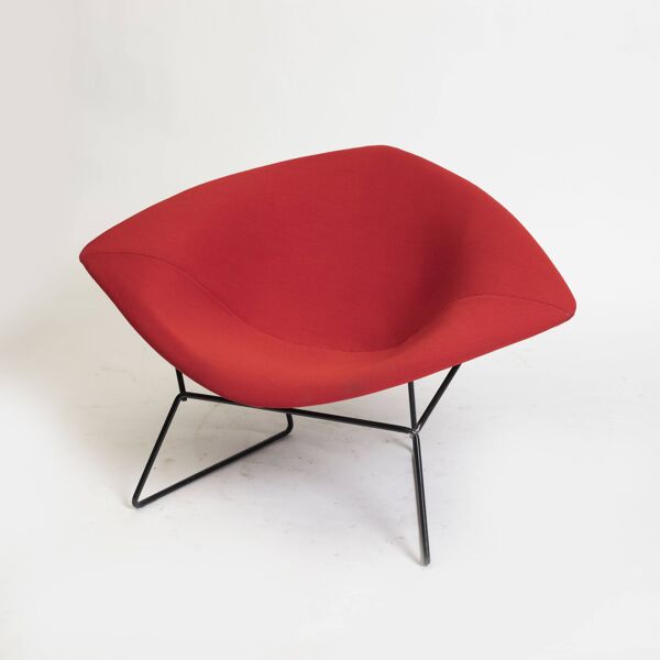 Grand fauteuil Diamond par Harry Bertoia pour Knoll, retapissée. Vers les années 1960.