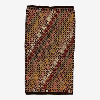 Tapis kilim turc vintage 282x160 cm laine jajim kelim