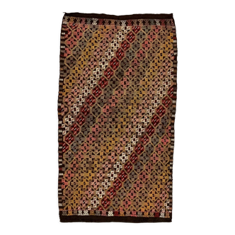 Tapis kilim turc vintage 282x160 cm laine jajim kelim