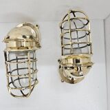 Nautical Ship Marine Solid Brass Passageway Bulkhead Light With Junction Box With Wire