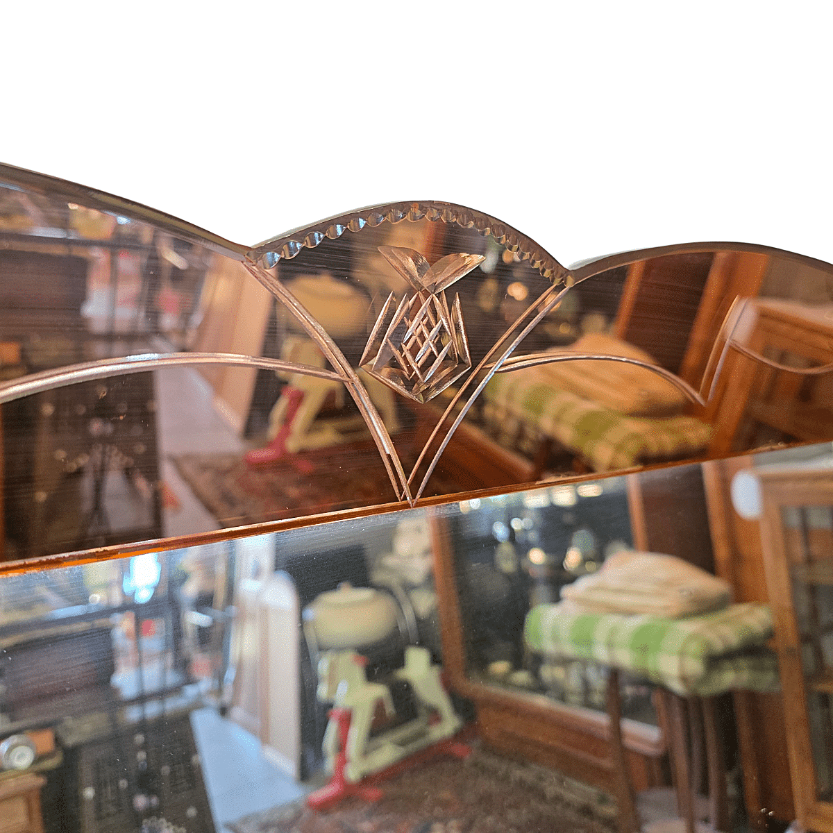 Very Large French Art Deco Venetian Style Mirror, 1930s