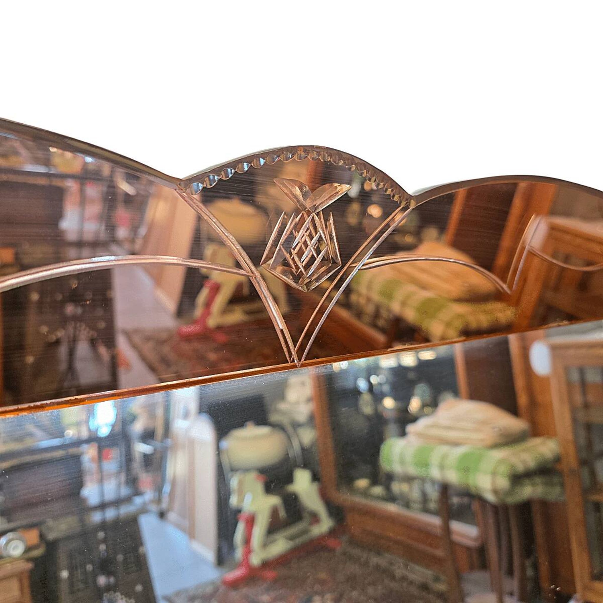 Very Large French Art Deco Venetian Style Mirror, 1930s