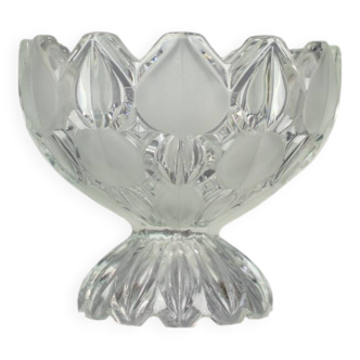 Large Tulip Collection Pressed Glass Bowl, Czechoslovakia, 1957s